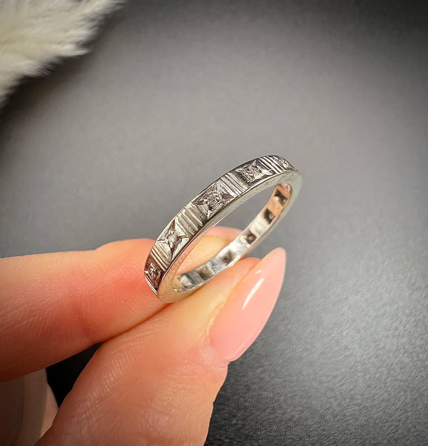 Antique 1920's Platinum, Diamond Eternity Ring