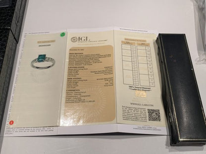 Columbian Emerald and Diamond Engagement Ring, 18ct White Gold