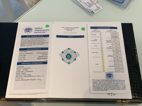 Zambian Emerald and Diamond Dress Ring, 18ct White Gold