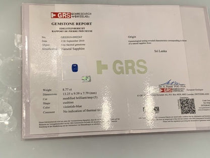 Sri Lankan Sapphire and Diamond Cluster Ring, 8.77ct