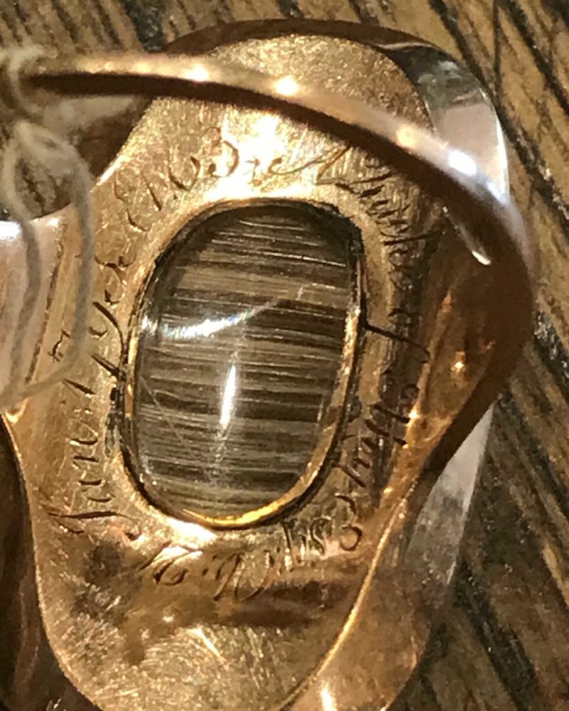 Georgian memorial ring Hair 18th Century