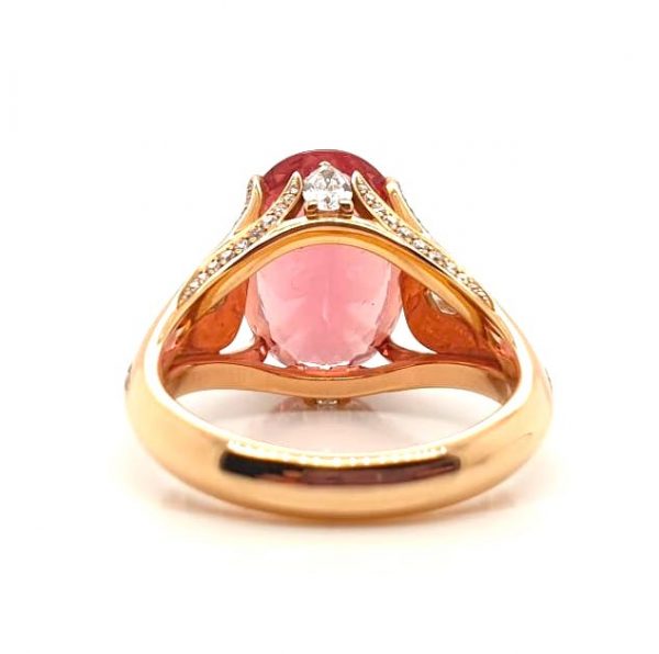 Imperial Topaz and Pear Cut Diamond Ring