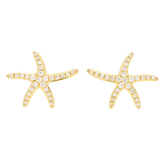 Diamond star fish earrings
