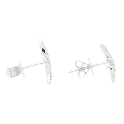 Diamond starfish stud earrings in white gold.