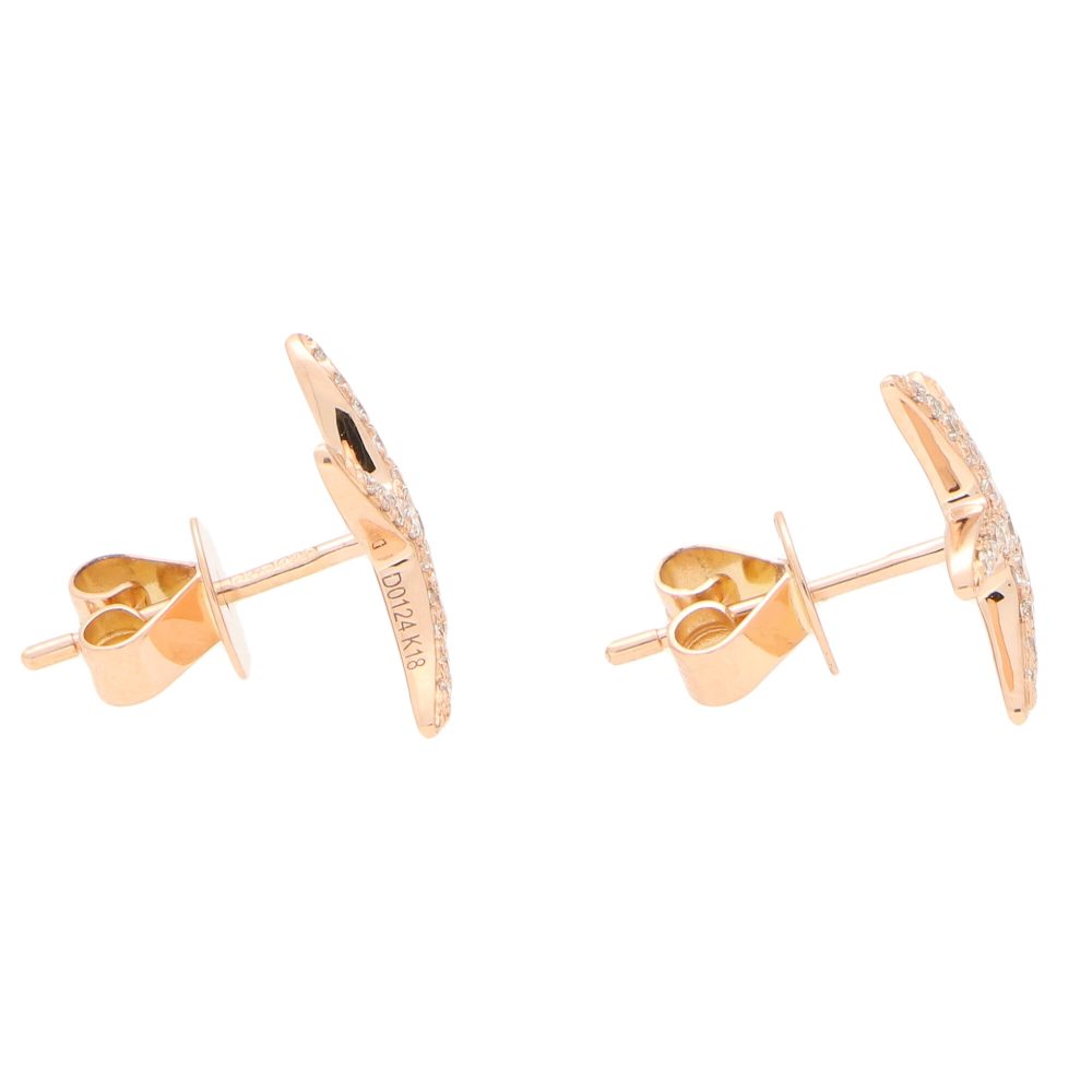 Diamond Starfish Stud Earrings in 18ct Rose Gold