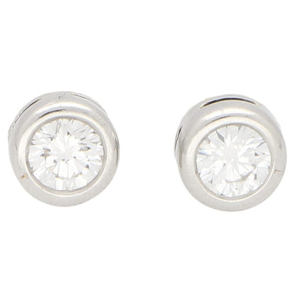 1.30ct Diamond Single Stone Solitaire Stud Earrings in 18ct White Gold