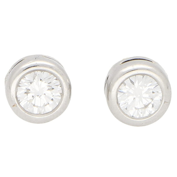 1.30ct Diamond Single Stone Solitaire Stud Earrings in 18ct White Gold
