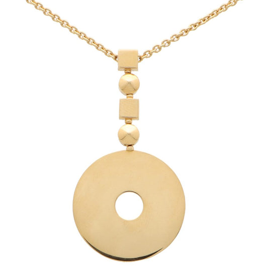 Vintage Bvlgari Lucia Disc 18ct Yellow Gold Pendant Necklace