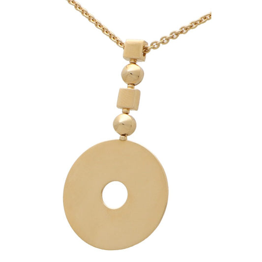 Vintage Bvlgari Lucia Disc 18ct Yellow Gold Pendant Necklace