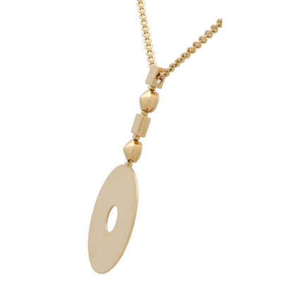 Vintage Bvlgari Lucia Disc 18ct Yellow Gold Pendant Necklace