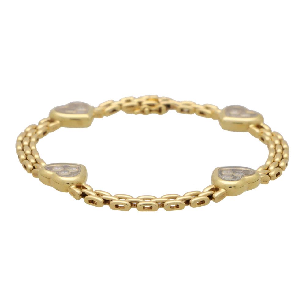 Vintage Chopard Happy Diamonds Heart Link Bracelet