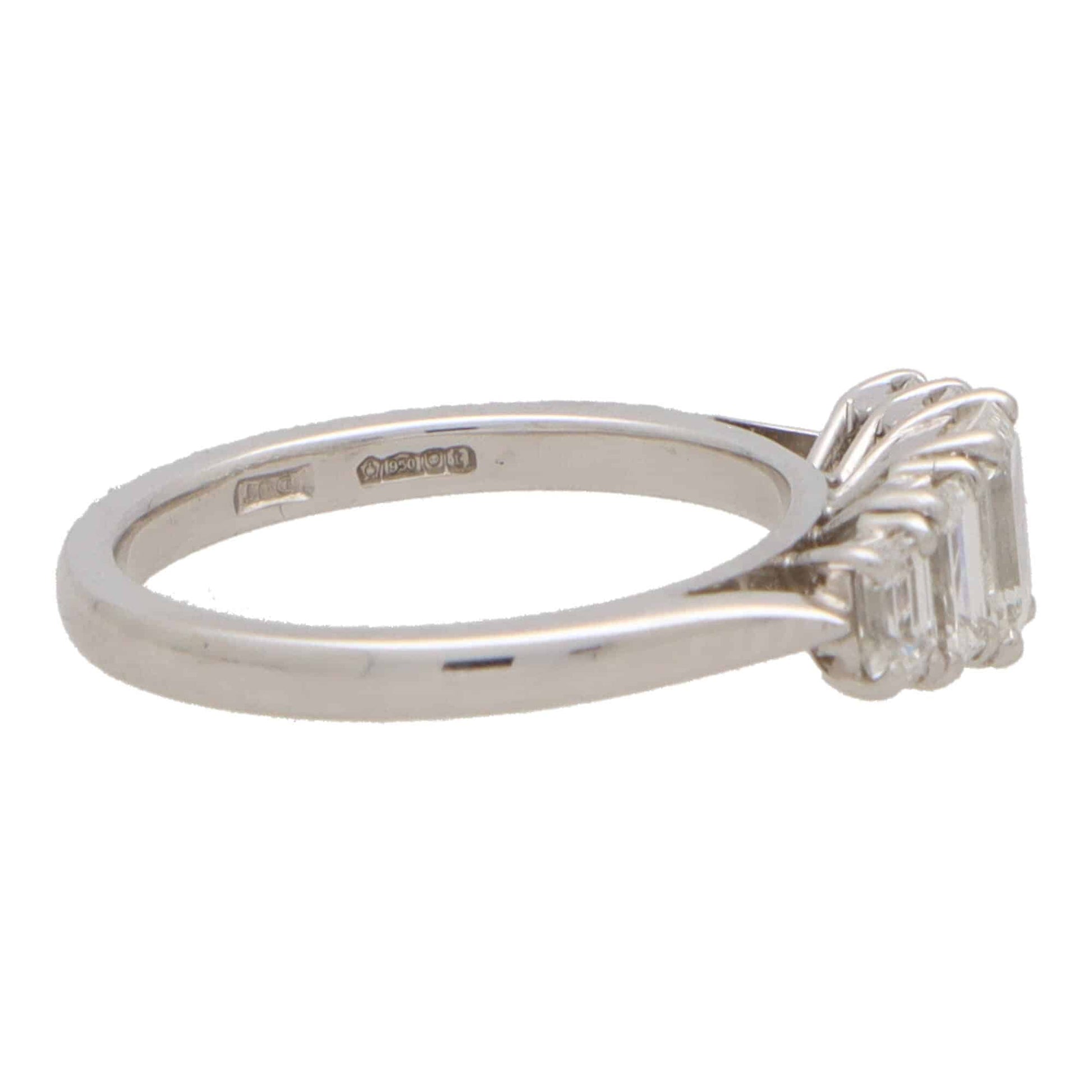 Five Stone Emerald Cut Diamond Ring with GIA Certificate