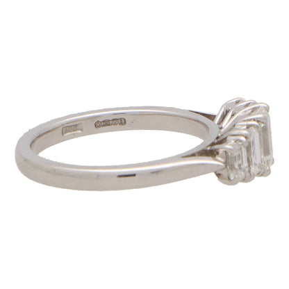 Five Stone Emerald Cut Diamond Ring with GIA Certificate