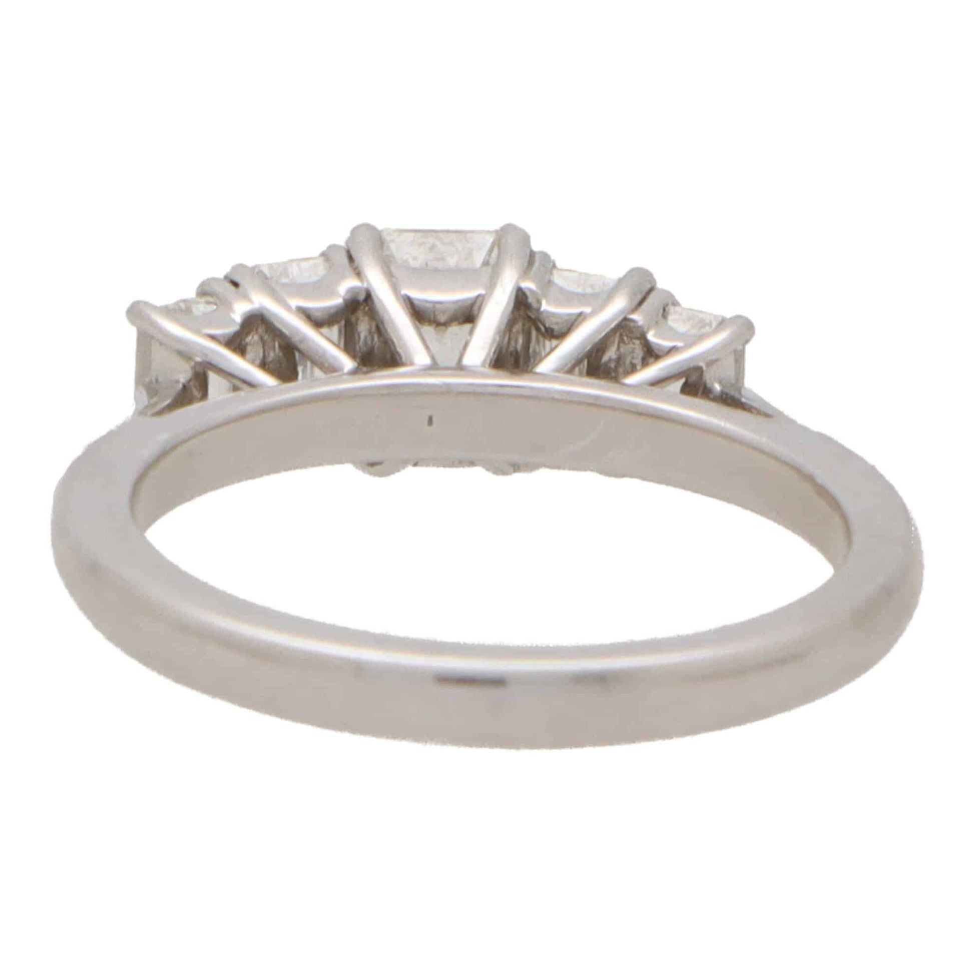 Five Stone Emerald Cut Diamond Ring with GIA Certificate