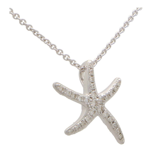 Diamond Starfish Pendant Necklace, 0.20ct