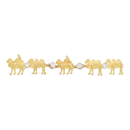 Ikeda Keiko diamond camel brooch in yellow gold and platinum.