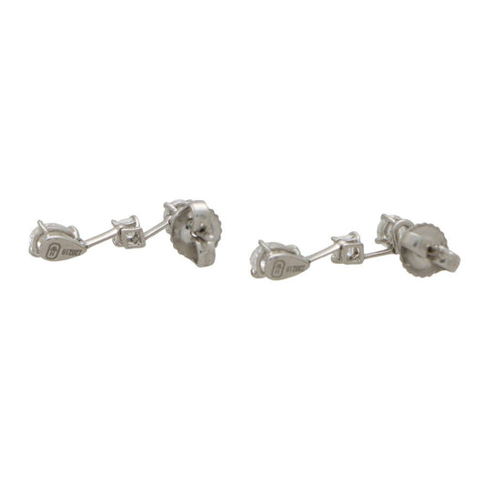 Cascading diamond drop earrings in platinum.
