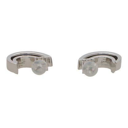 Piaget diamond hoop earrings in white gold.