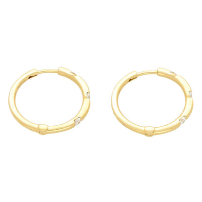 18ct Yellow Gold Hoop Earrings with Diamonds