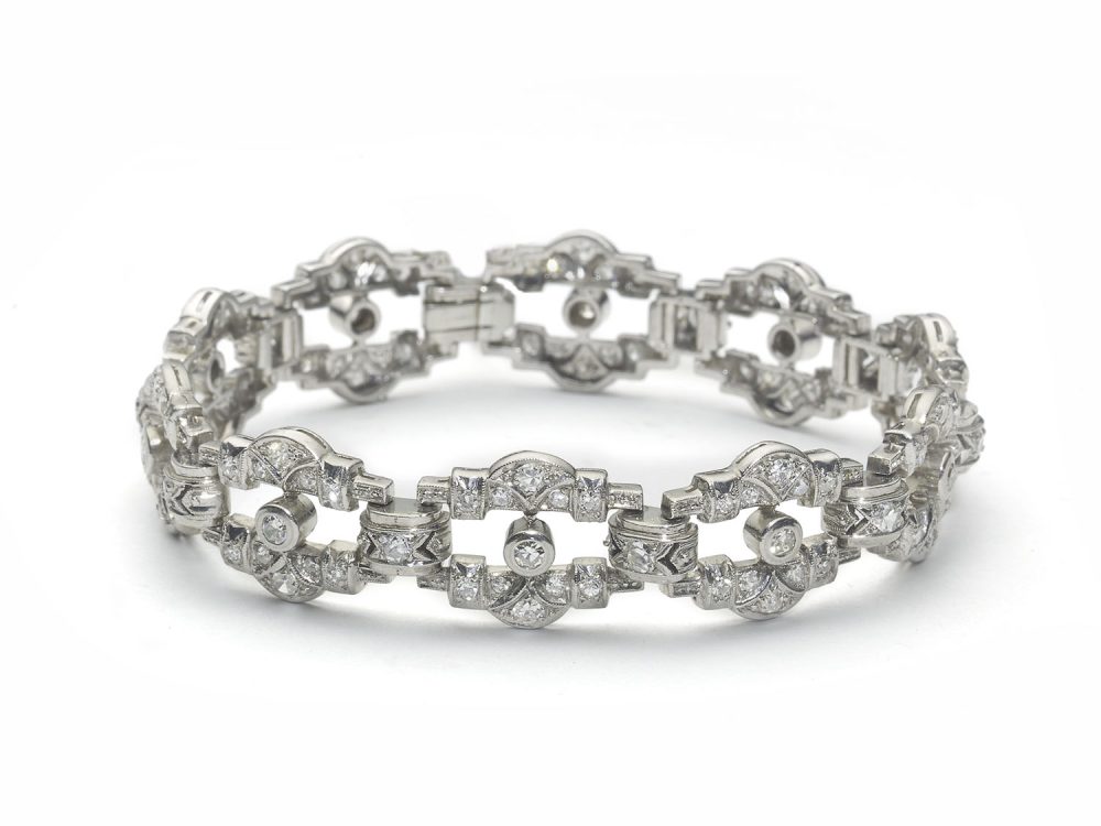 Antique Art Deco Diamond Platinum Bracelet
