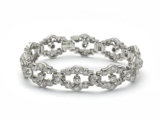 Antique Art Deco Diamond Platinum Bracelet