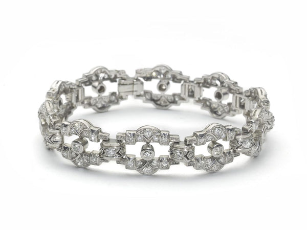 Antique Art Deco Diamond Platinum Bracelet