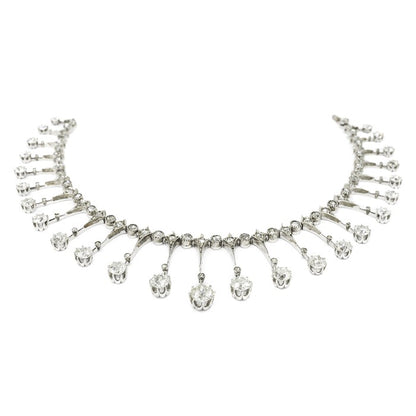 JD antique-diamond-fringe-necklace wedding day diamond necklace fine