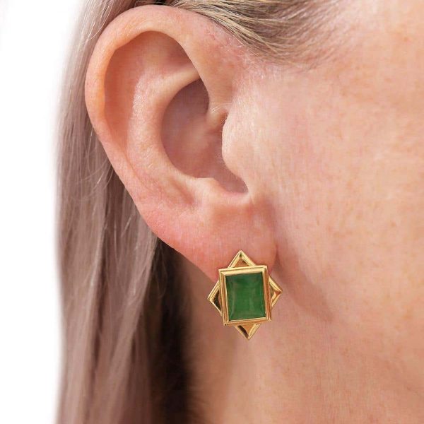 Boodles 18 Carat Gold Jade Necklace, Earrings and Matching Ring, Circa 2000