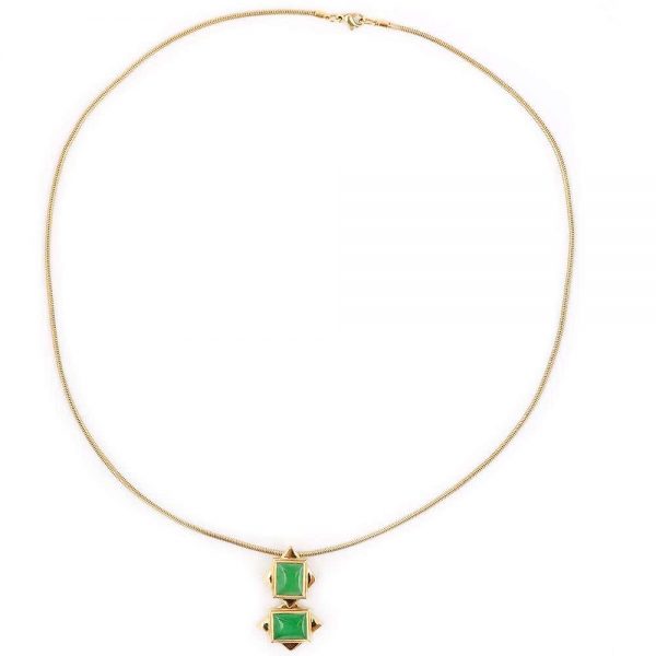Boodles 18 Carat Gold Jade Necklace, Earrings and Matching Ring, Circa 2000