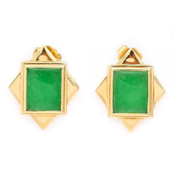 Boodles 18 Carat Gold Jade Necklace, Earrings and Matching Ring, Circa 2000