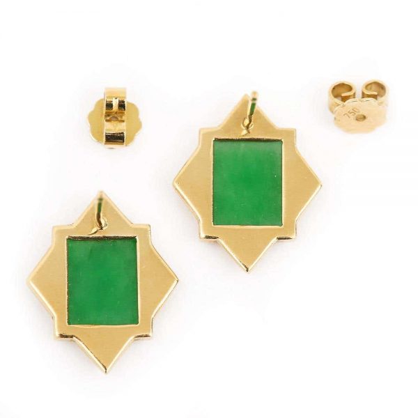 Boodles 18 Carat Gold Jade Necklace, Earrings and Matching Ring, Circa 2000