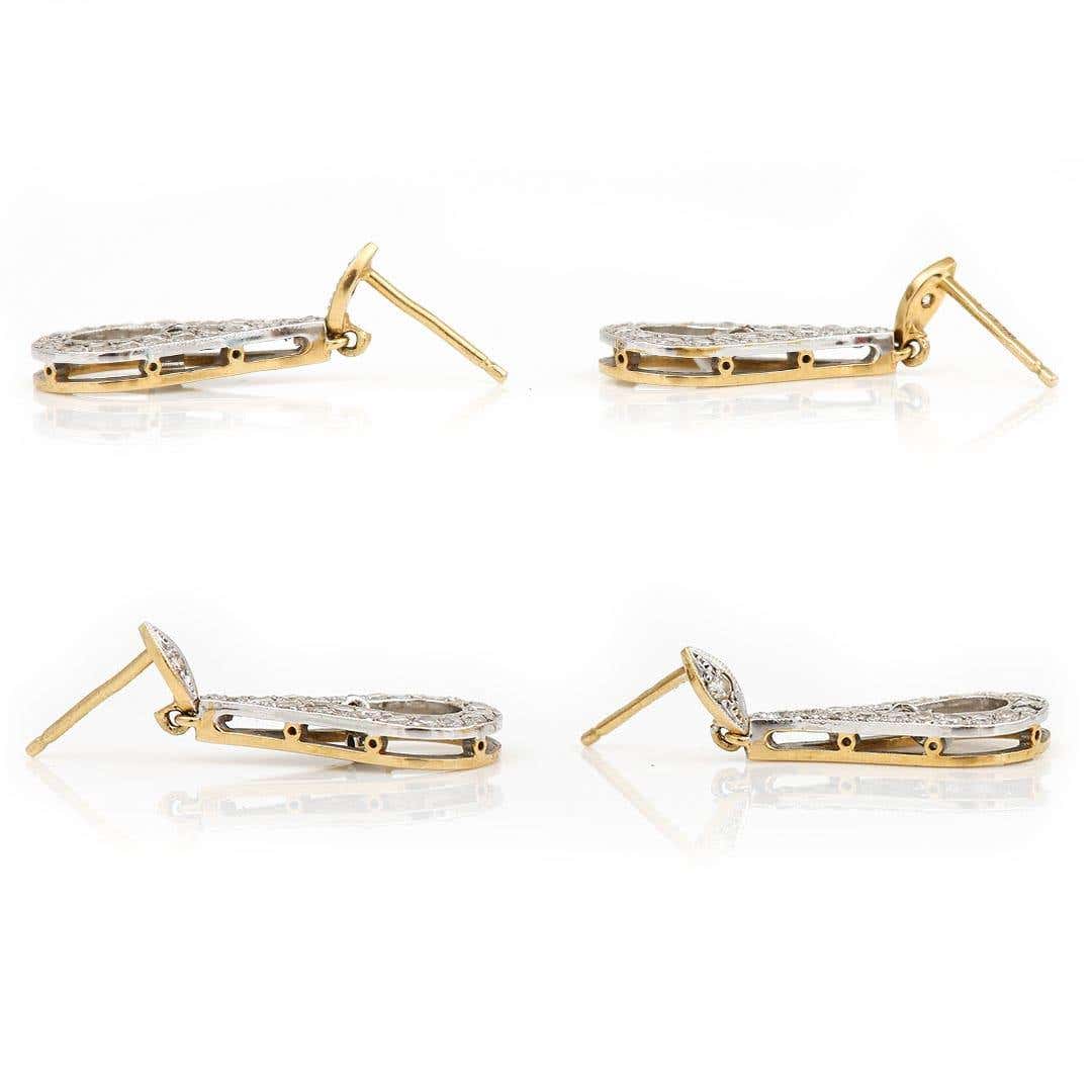 Contemporary 18ct White Gold 1ct Diamond Teardrop Pendant and Earrings Set