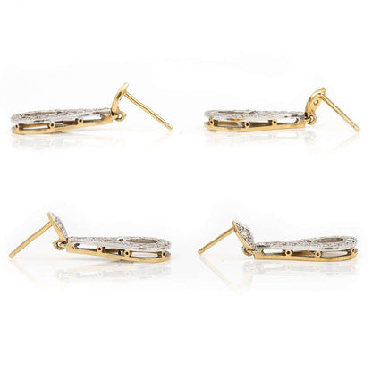 Contemporary 18ct White Gold 1ct Diamond Teardrop Pendant and Earrings Set