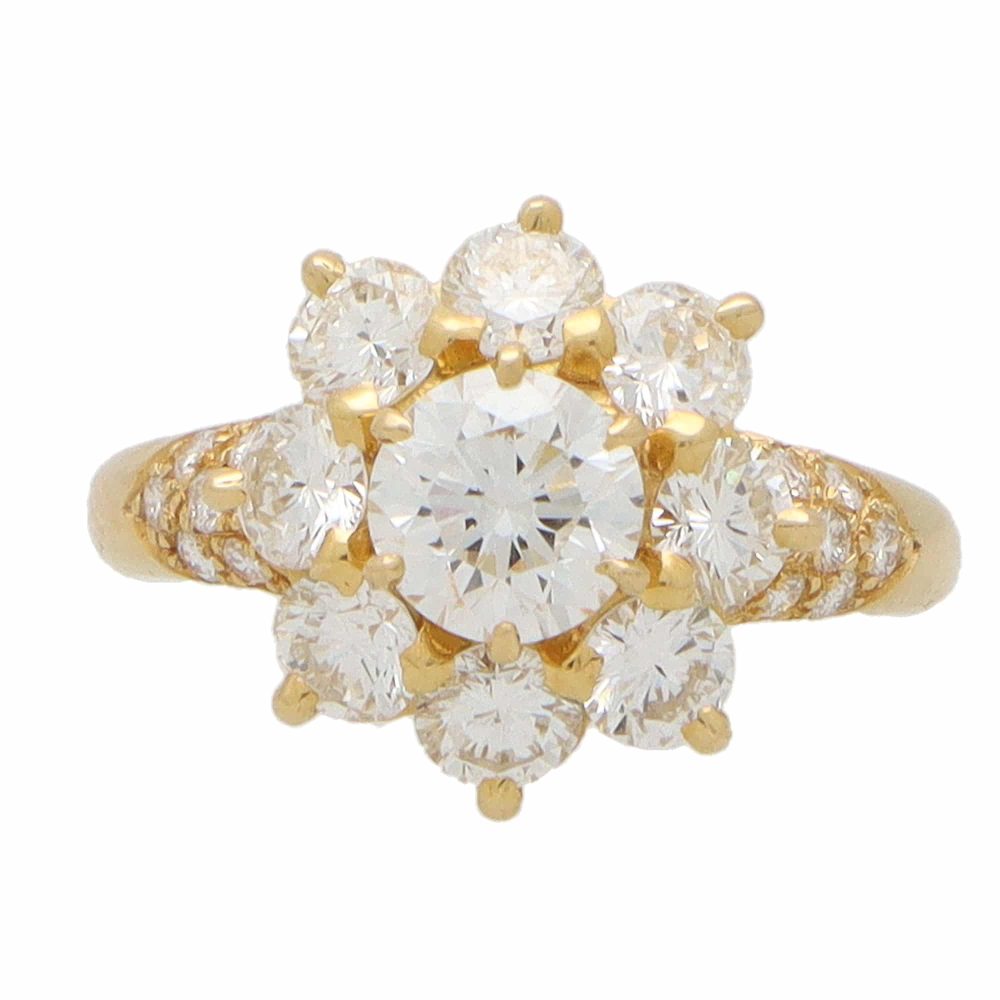 Vintage Diamond Floral Cluster Ring, 2.45ct