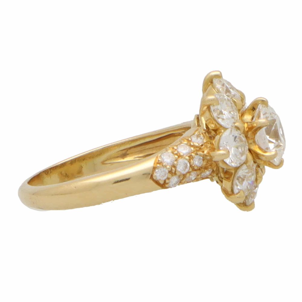 Vintage Diamond Floral Cluster Ring, 2.45ct