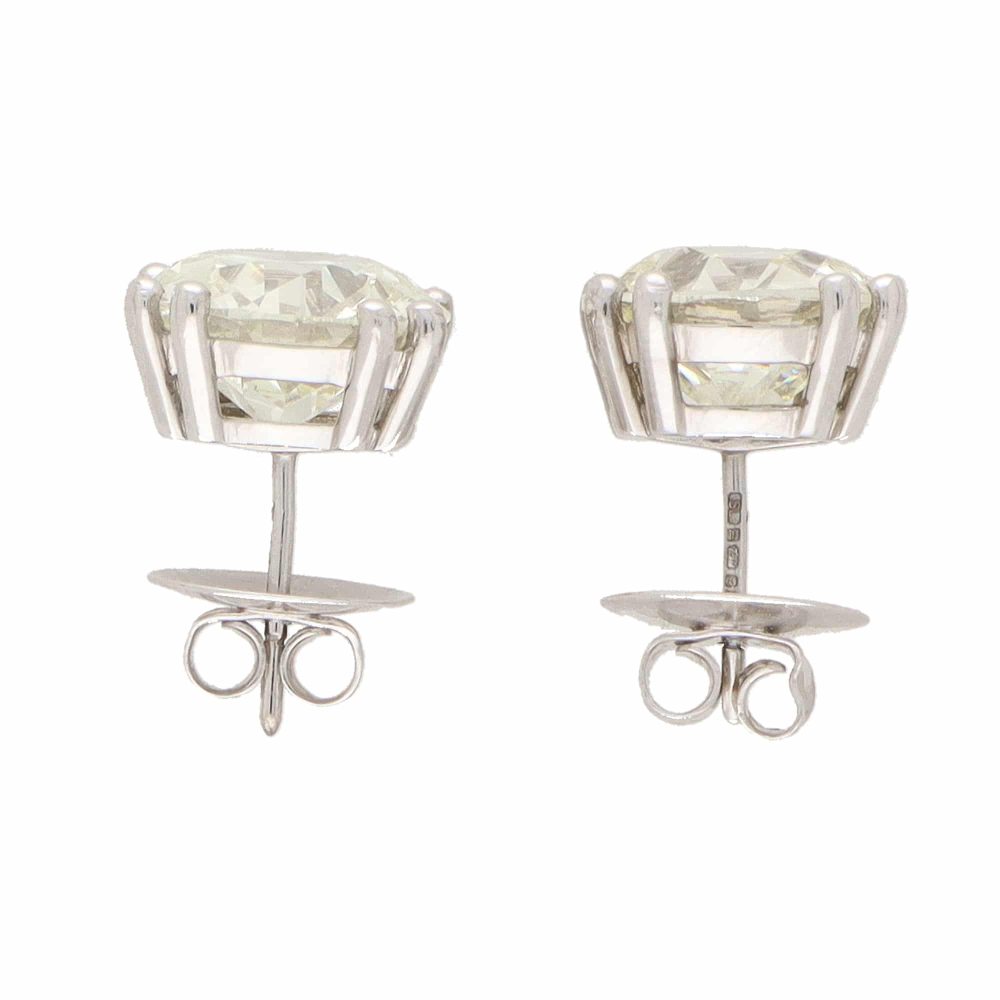 GIA Certified Old European Cut Diamond Solitaire Stud Earrings in Platinum