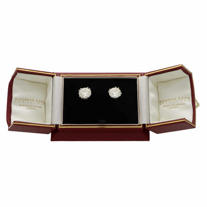 GIA Certified Old European Cut Diamond Solitaire Stud Earrings in Platinum