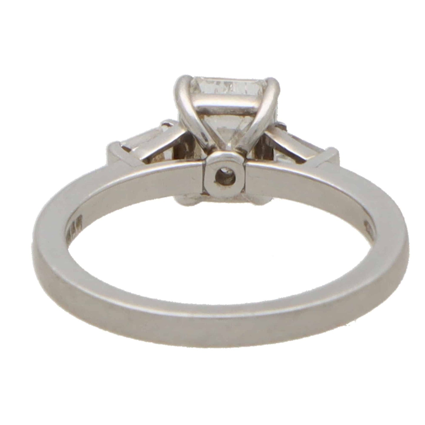 Vintage GIA Certified 1.16ct Emerald Cut Diamond Engagement Ring with Trapezoid Shoulders in Platinum