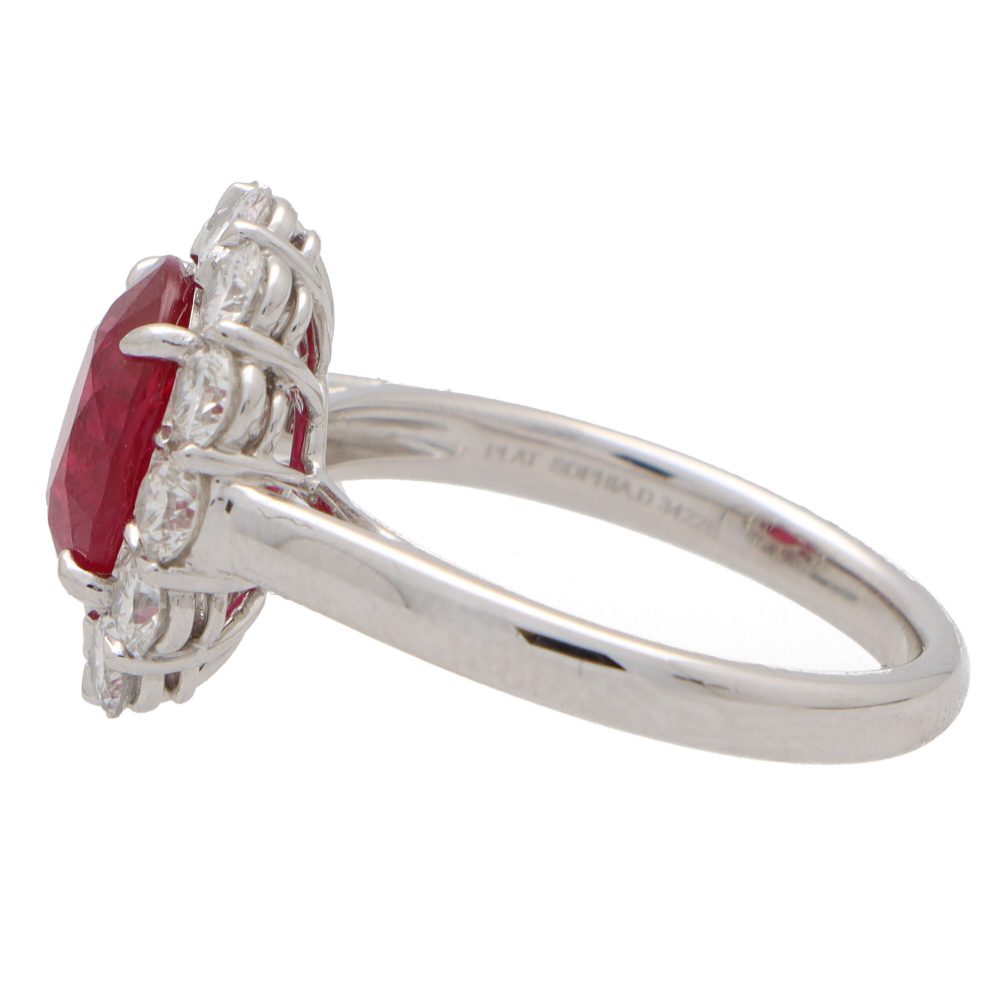 2.94ct Ruby and Diamond Cluster Ring
