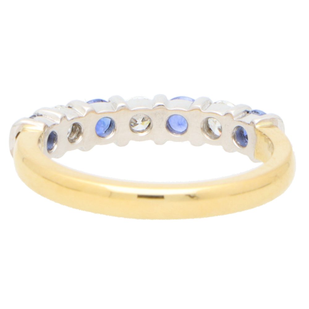 Sapphire and Diamond Half Eternity Ring in 18ct Gold