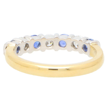 Sapphire and Diamond Half Eternity Ring in 18ct Gold