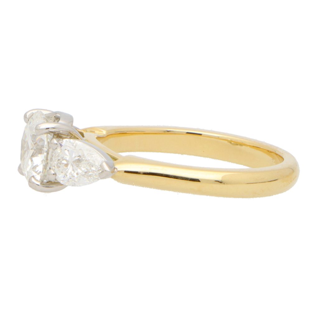 2.00ct GIA Certified Round and Pear Cut Diamond Ring