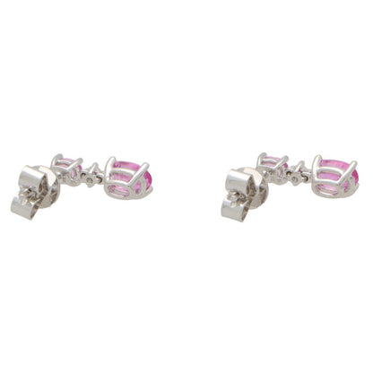 1.68ct Pink Sapphire and Diamond Drop Earrings