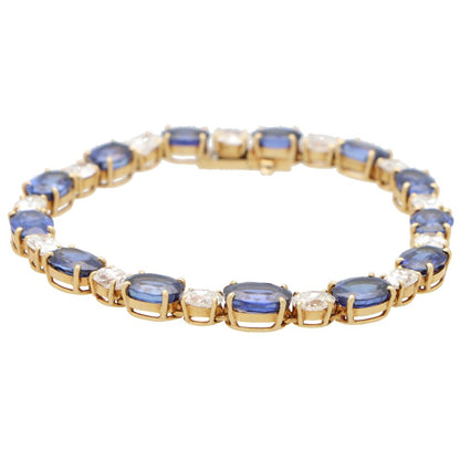 Vintage Oval Sapphire and Diamond Bracelet