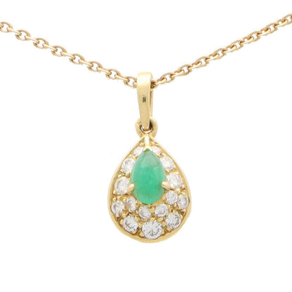 Vintage Van Cleef & Arpels chrysoprase and diamond pendant in gold.