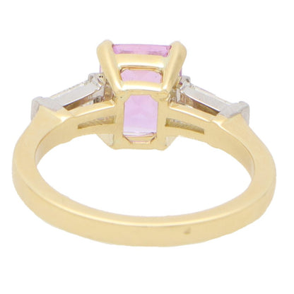 1.62ct Pink Sapphire and Diamond Three Stone Ring