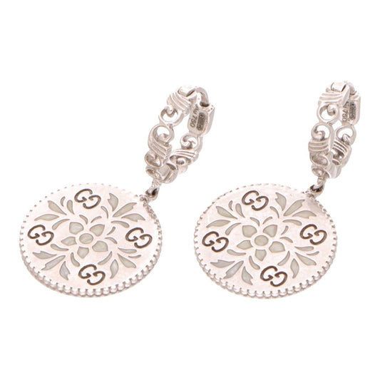 Gucci enamel drop earrings in white gold.