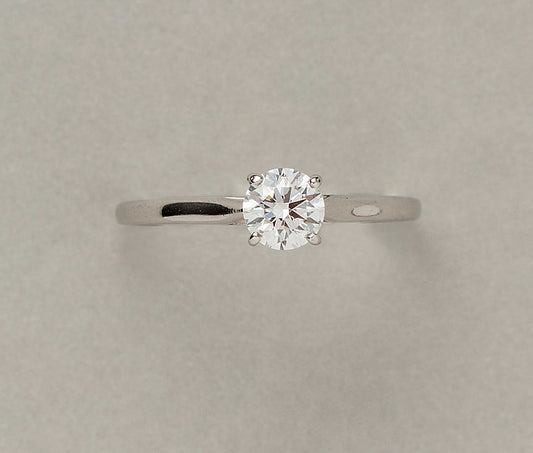Modern Cartier Single Stone Diamond Ring with GIA Certificate