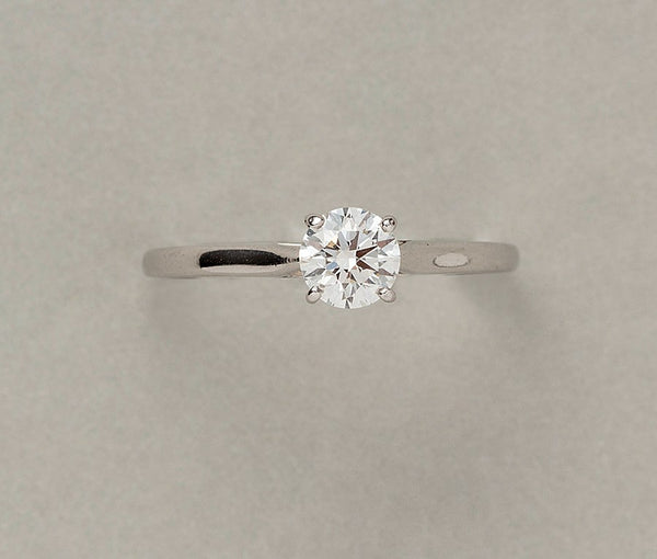 Modern Cartier Single Stone Diamond Ring with GIA Certificate