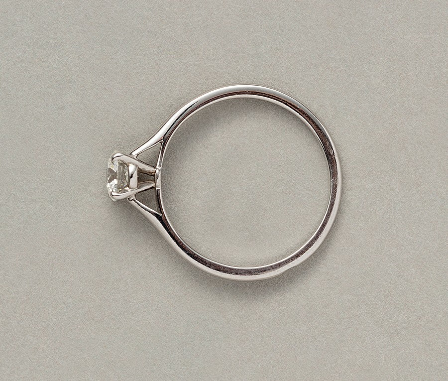 Modern Cartier Single Stone Diamond Ring with GIA Certificate